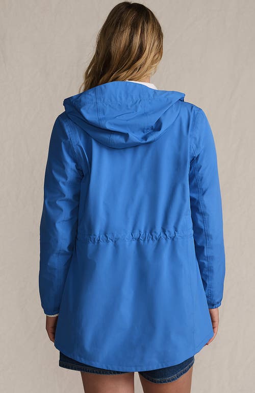 Lands' End Waterproof Hooded Packable Raincoat In Blue