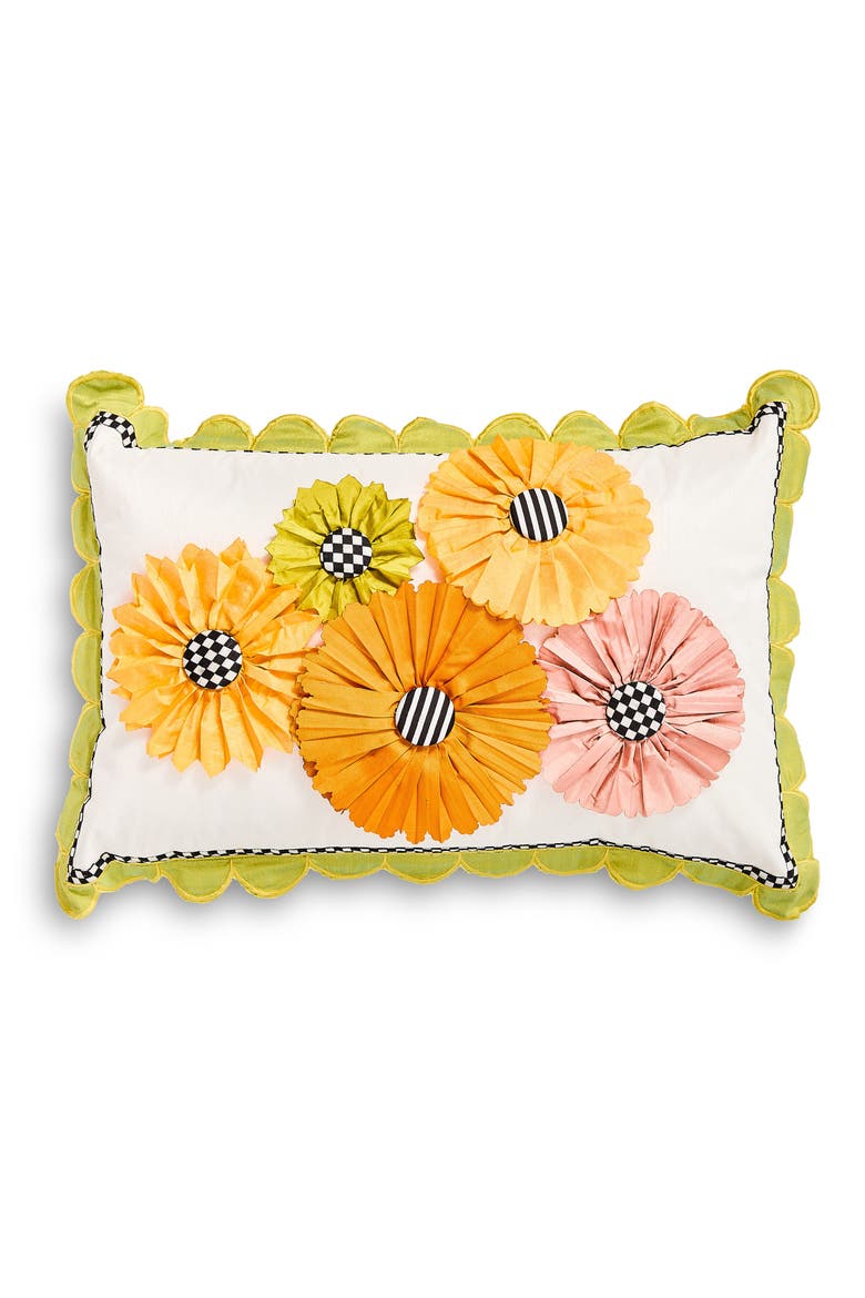 Spring Bouquet Lumbar Accent Pillow, Main, color, WHITE