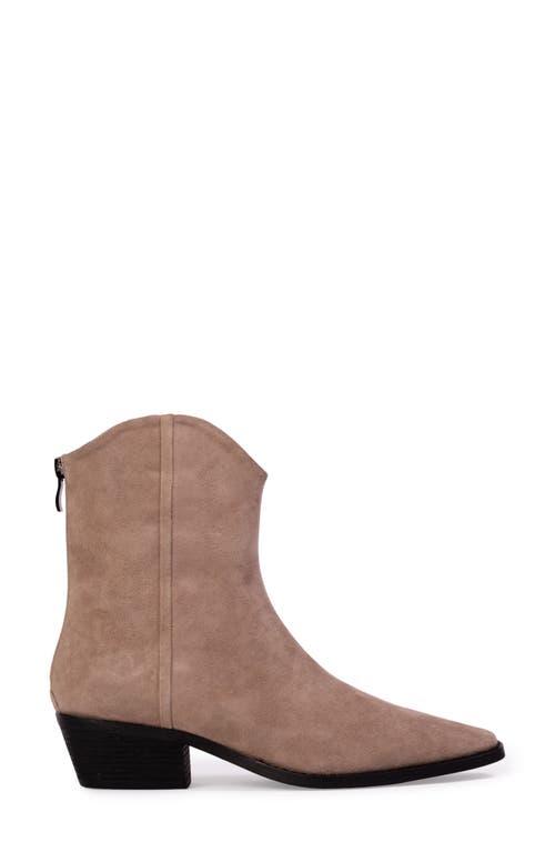 Black Suede Studio Reed Pointed Toe Western Boot In Truffle Suede