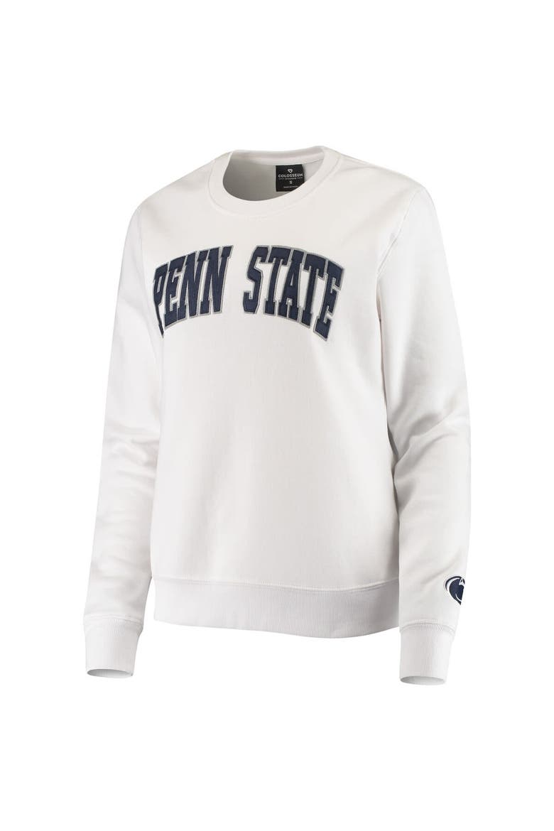 Women's Colosseum White Penn State Nittany Lions Campanile Pullover Sweatshirt, Alternate, color, White
