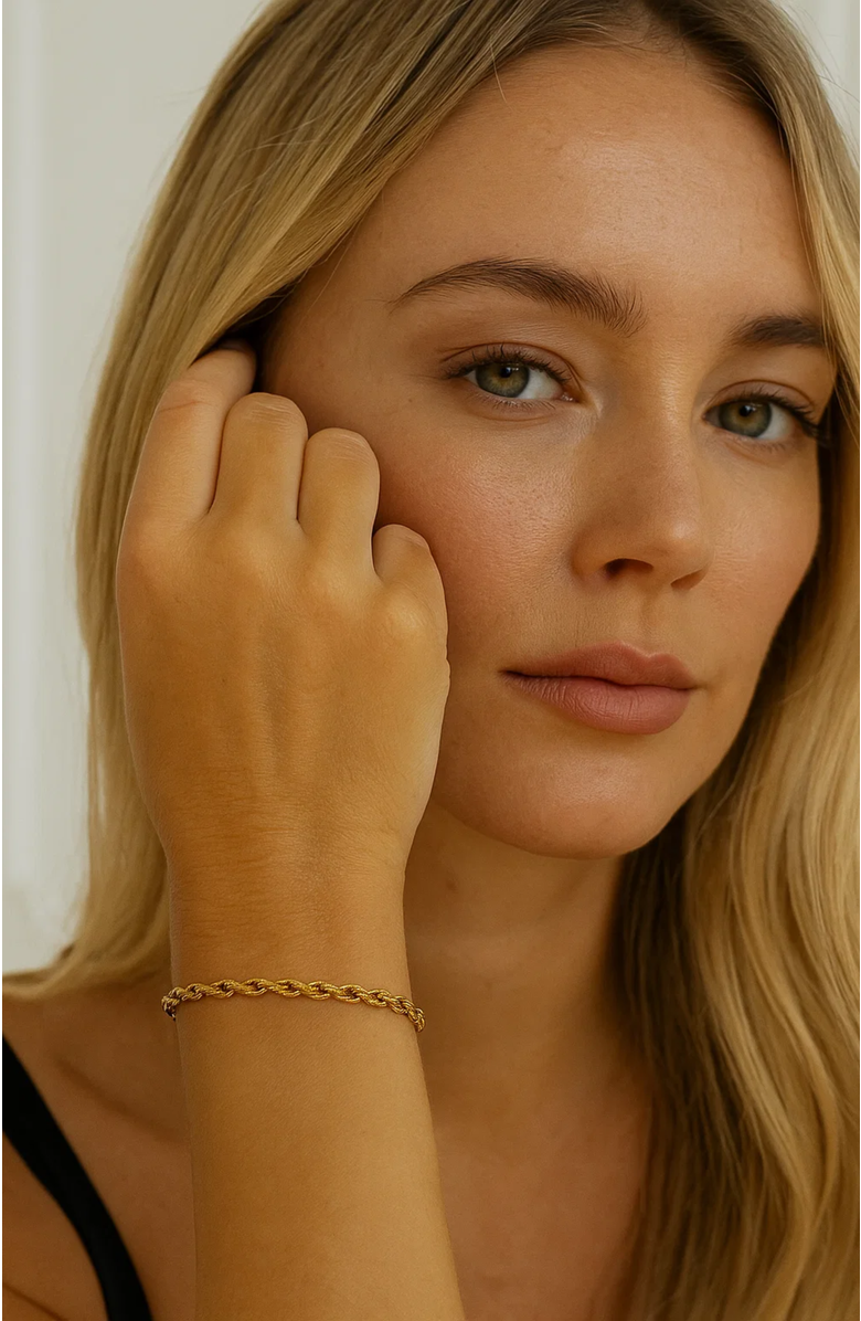 Hollywood Sensation Elegant Gold Rope Bracelet, Alternate, color, Gold