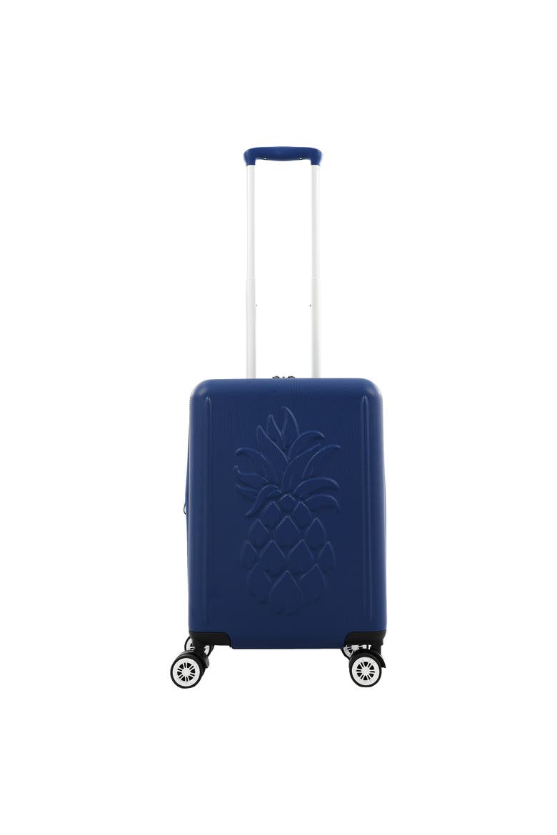 21.5" Carry-On Hardside Spinner Luggage with 3D Pineapple, Alternate, color, NAVY