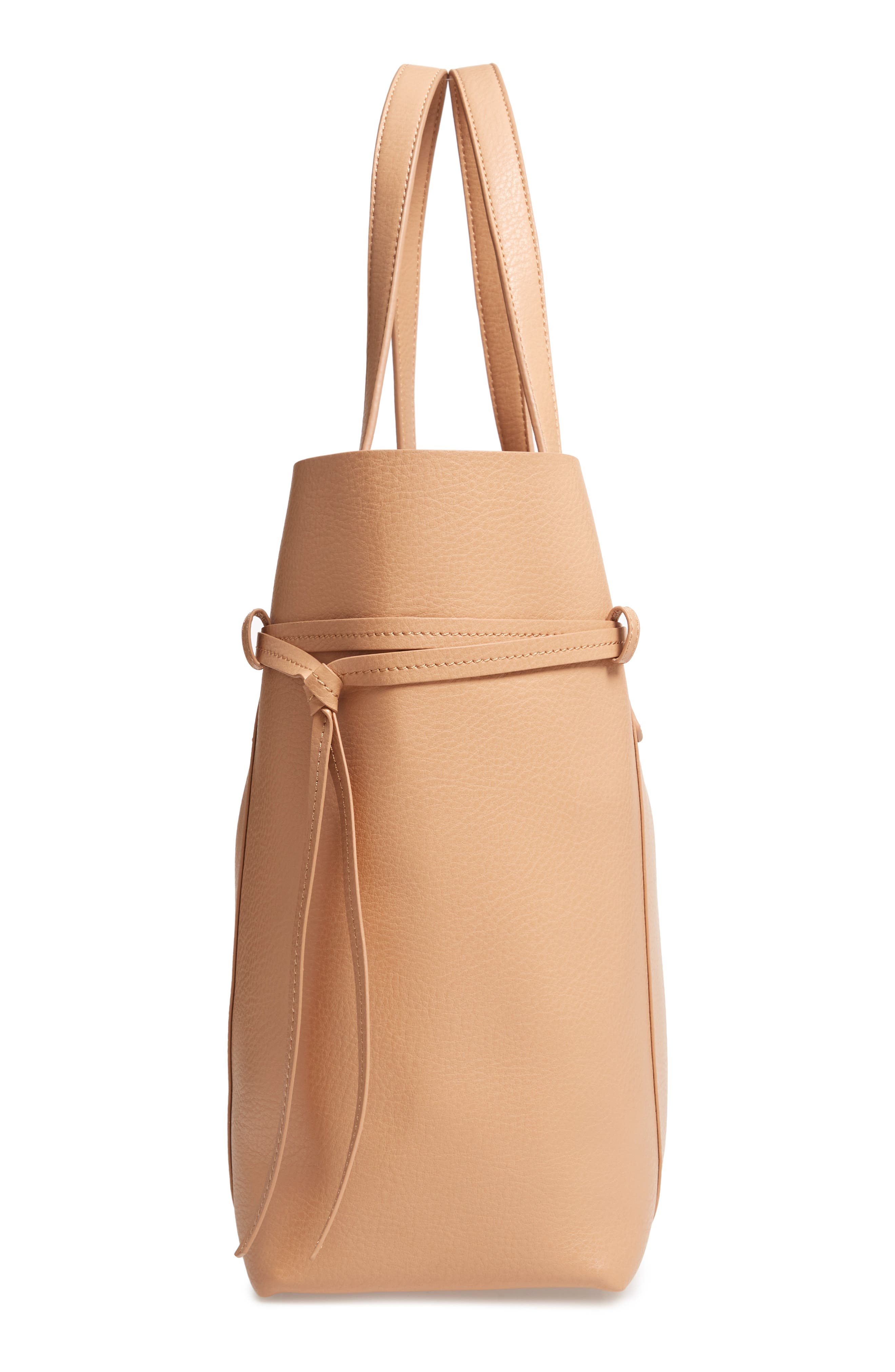 Faux Leather Carryall Tote, Alternate, color, TAN/ ROSE GOLD