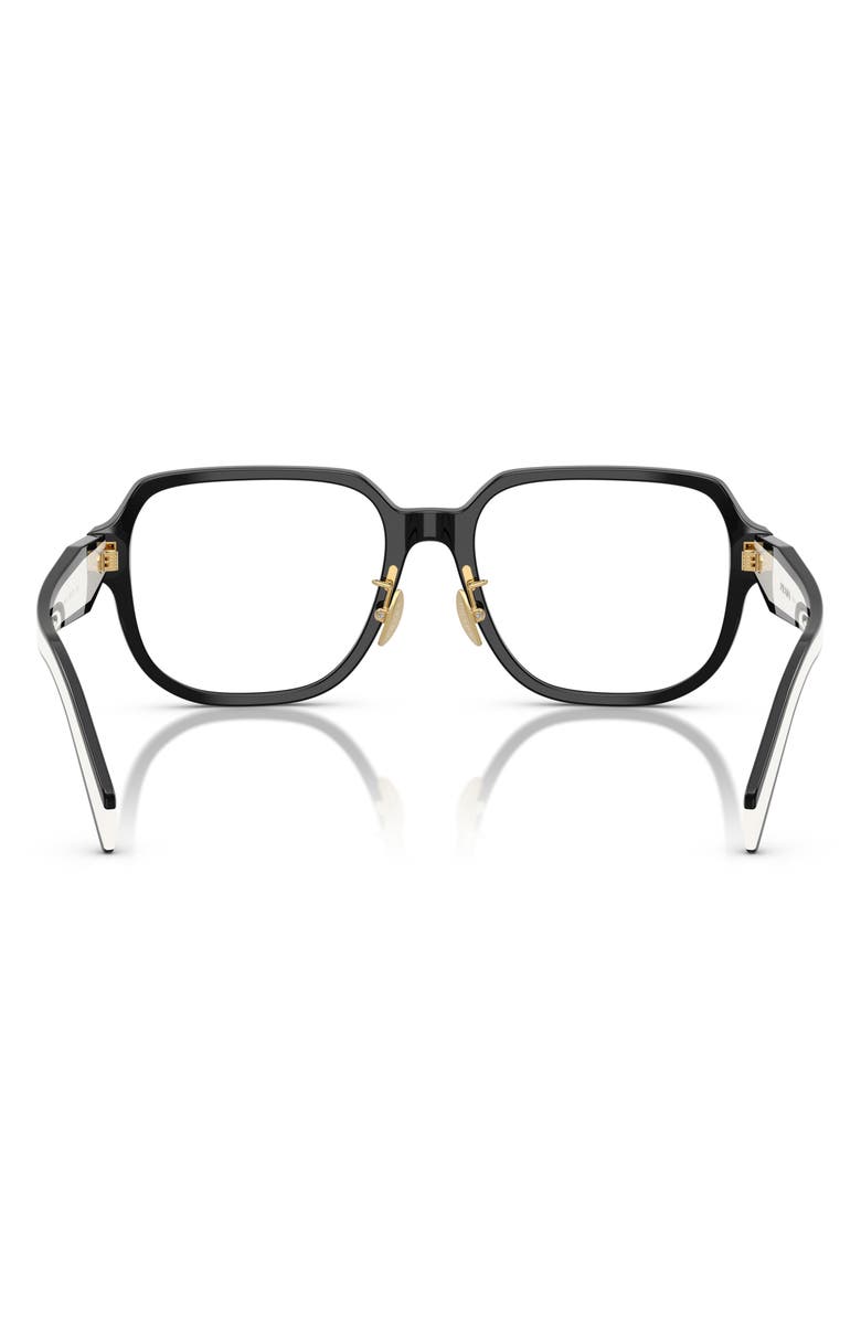 Prada 56mm Pillow Optical Glasses, Alternate, color, Black