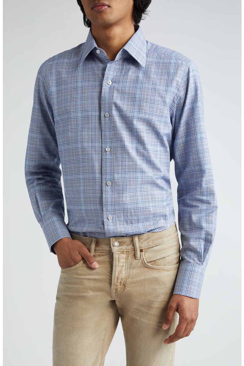 Slim Fit Plaid Button-Up Shirt, Main, color, MULTICOLOR BLUE