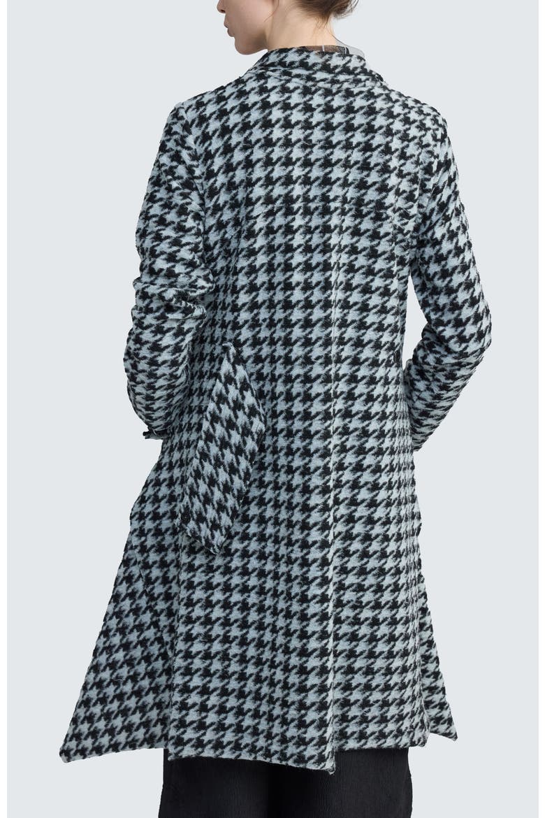 Zaria Houndstooth Long Jacket, Alternate, color, Monochrome Black