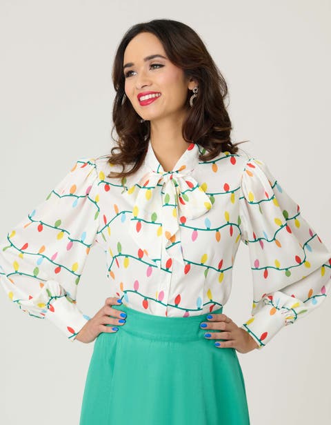 Long Sleeve Neck Tie Gwen Blouse