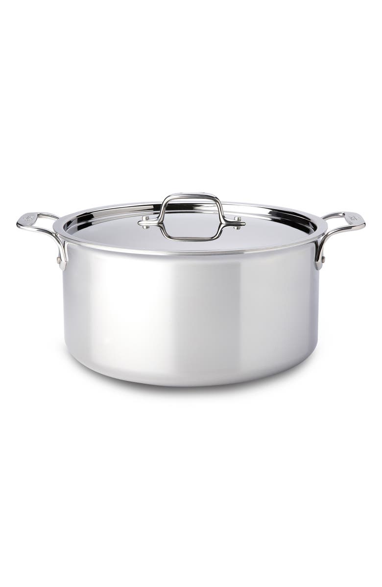 All-Clad 8-Quart Stainless Steel Stockpot, Main, color, Silver
