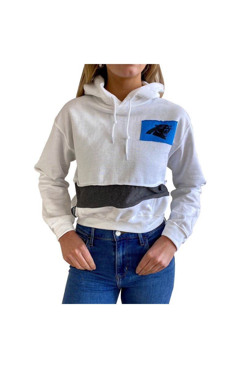 REFRIED APPAREL Women's Refried Apparel White Carolina Panthers Sustainable Crop Dolman Pullover Hoodie, Alternate, color, White