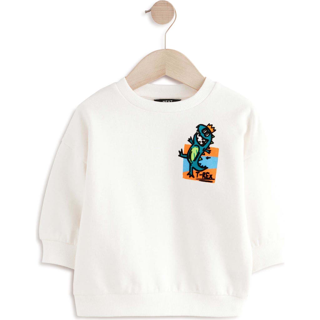 Next Kids' Dinosaur Graphic Sweatshirt In White