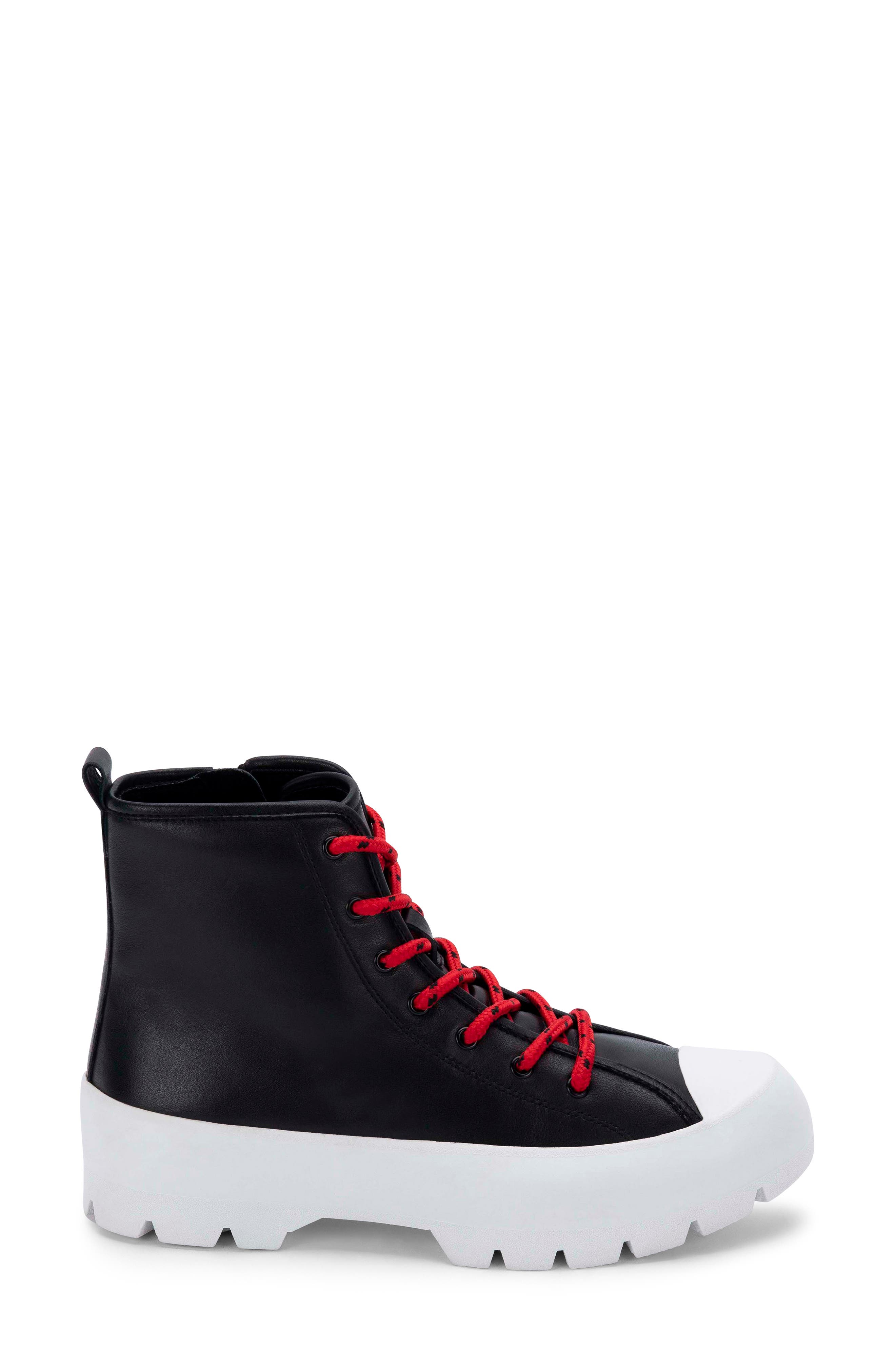 Waterproof Lace-Up Bootie, Alternate, color, BLACK LEATHER
