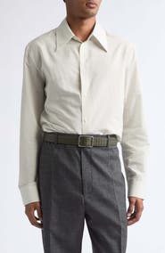 Bottega Veneta Pinstripe Cotton & Cupro Button-Up Shirt