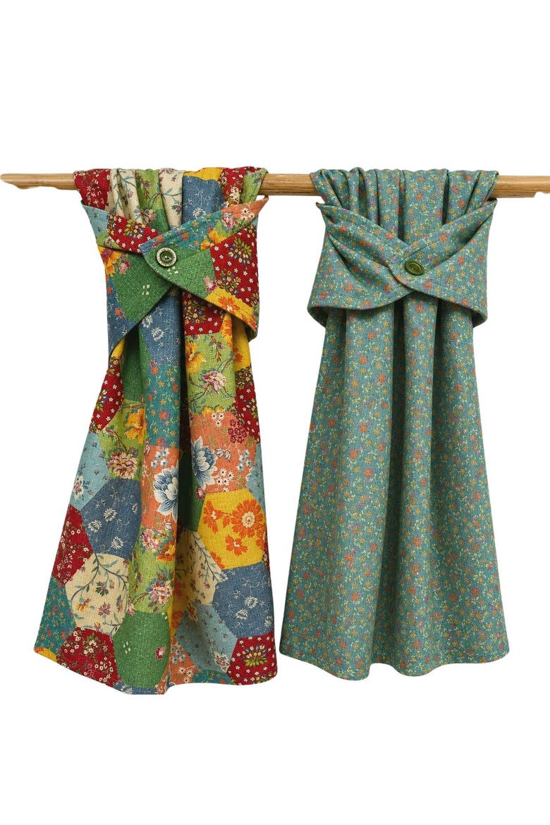 County Fair Button Tea Towels, Set of 2, Main, color, Multi