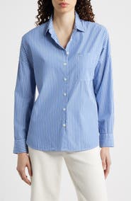 Alex Mill Jo Stripe Cotton Poplin Button-Up Shirt
