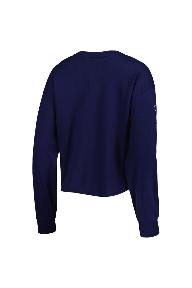Women's '47 Navy Tennessee Titans Skyler Parkway Cropped Long Sleeve T-Shirt, Alternate, color, Navy