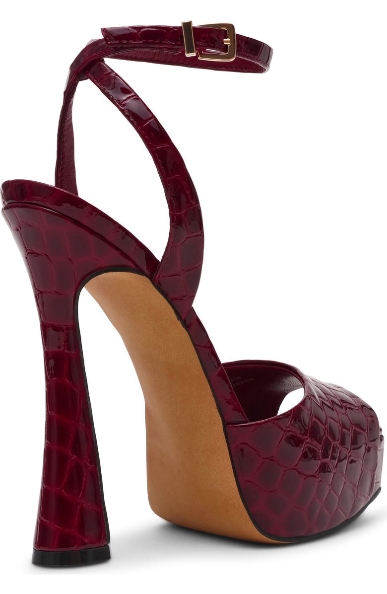 Steve Madden Sass Ankle Strap Platform Sandal, Alternate, color, Red Croco