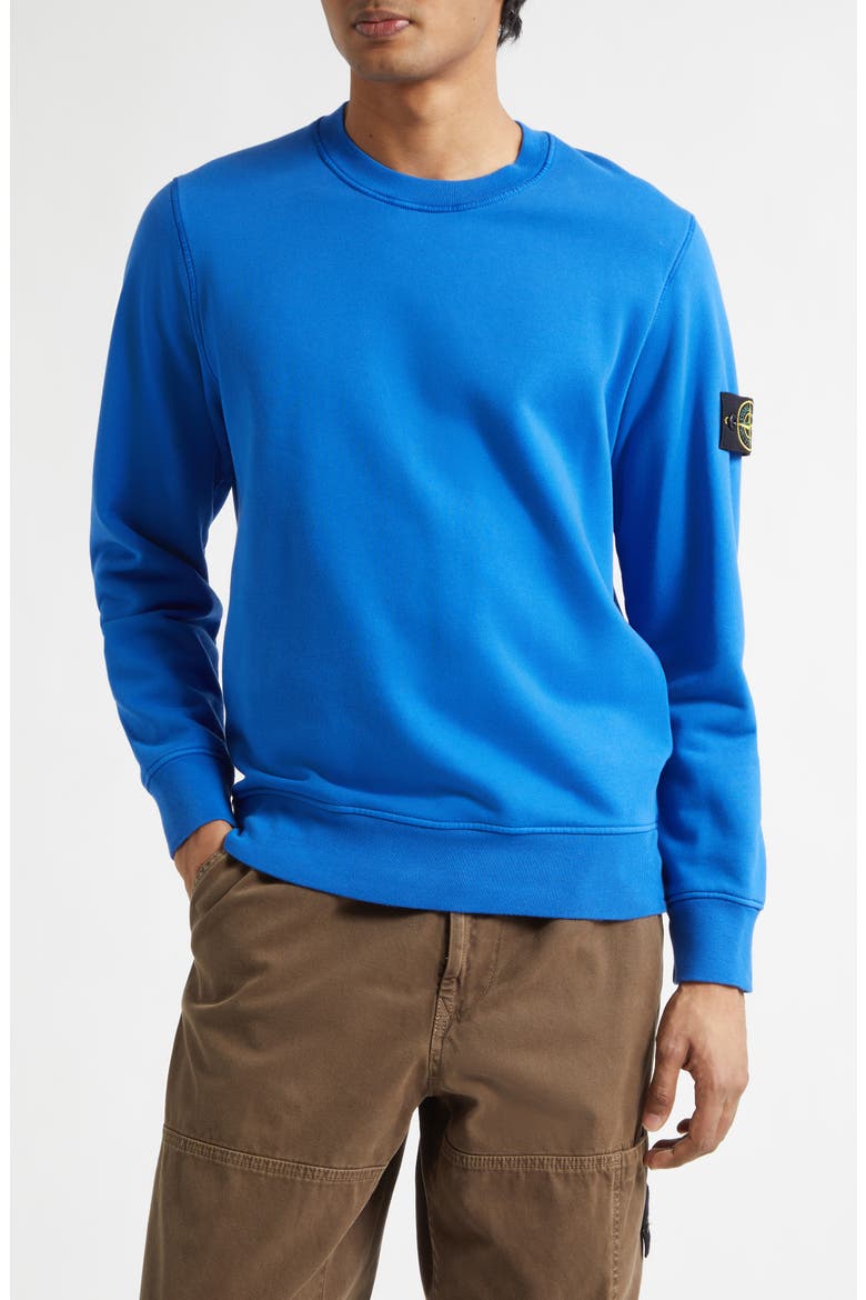 Compass Patch Fleece Sweatshirt, Main, color, BRIGHT BLUE