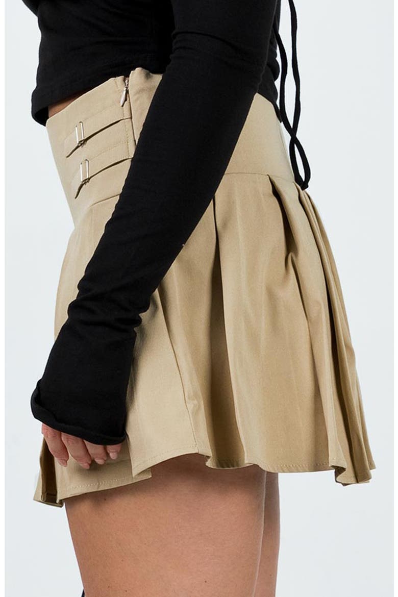 Cartwright Pleated Miniskirt, Alternate, color, BEIGE