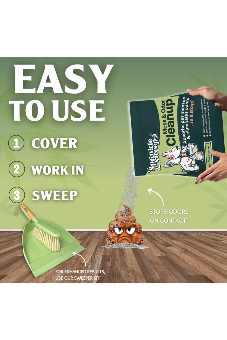 Pet Mess and Odor Cleanup Bundle, 15oz Bag, Broom, 24oz Spray, Alternate, color, Multicolored