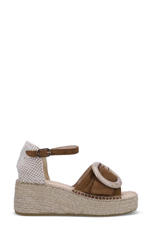 Ron White Juno Espadrille Ankle Strap Platform Wedge Sandal In Chocolate