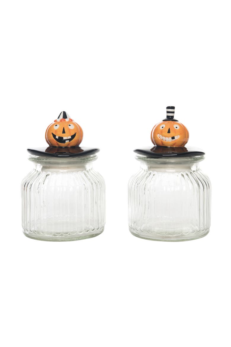 Dolomite Glass Circus Jack-O-Lantern Candy Jar Halloween Decor, Main, color, Clear