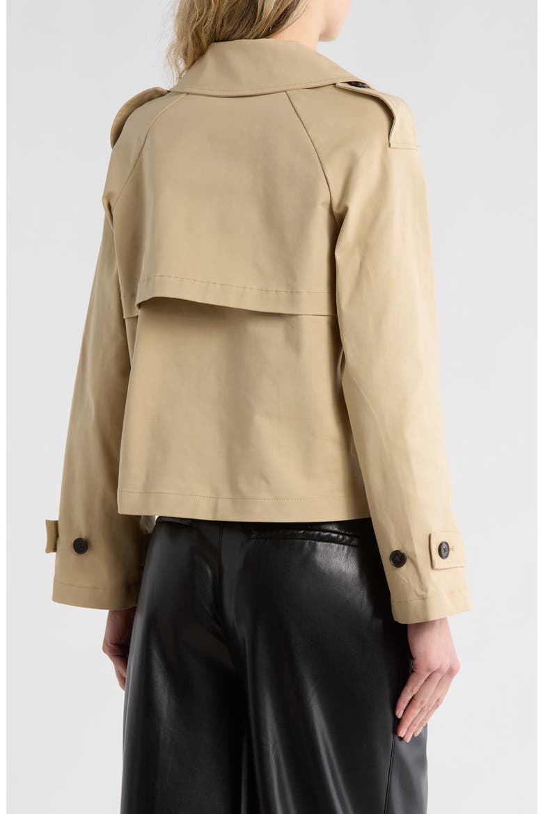 Double Breasted Crop Trench, Alternate, color, TAN TRAVERTINE