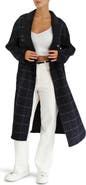 Belle & Bloom Guest List Windowpane Plaid Wool Blend Coat
