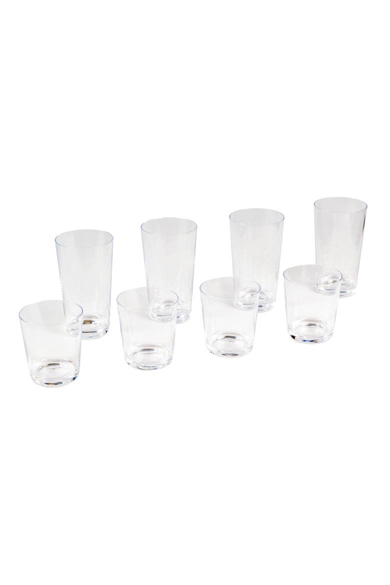 Simple Clear Set of 8 Glasses, Main, color, CLEAR