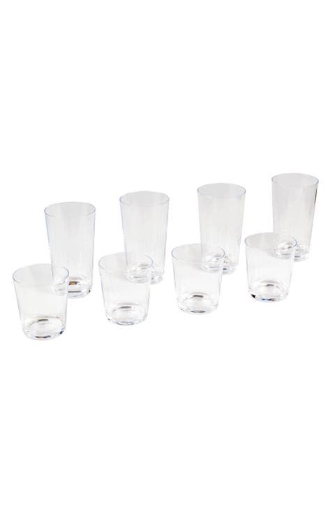 Simple Clear Set of 8 Glasses