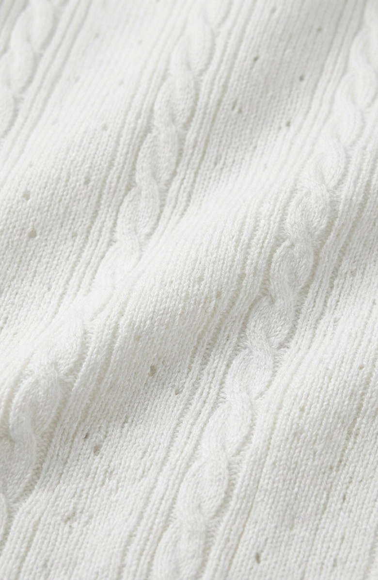 Modenaire Button Front Knit Short Sleeve Midi Dress, Alternate, color, White