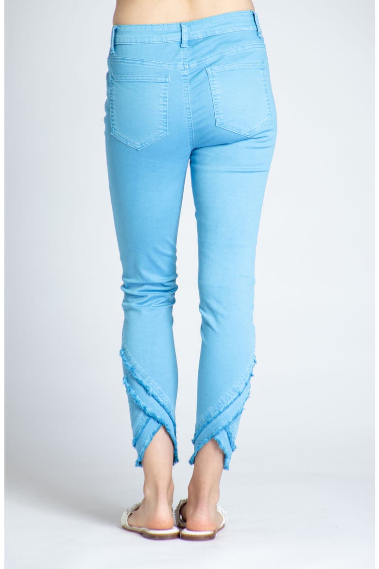 Double Tulip Hem Back Skinny Jeans, Alternate, color, BLUE