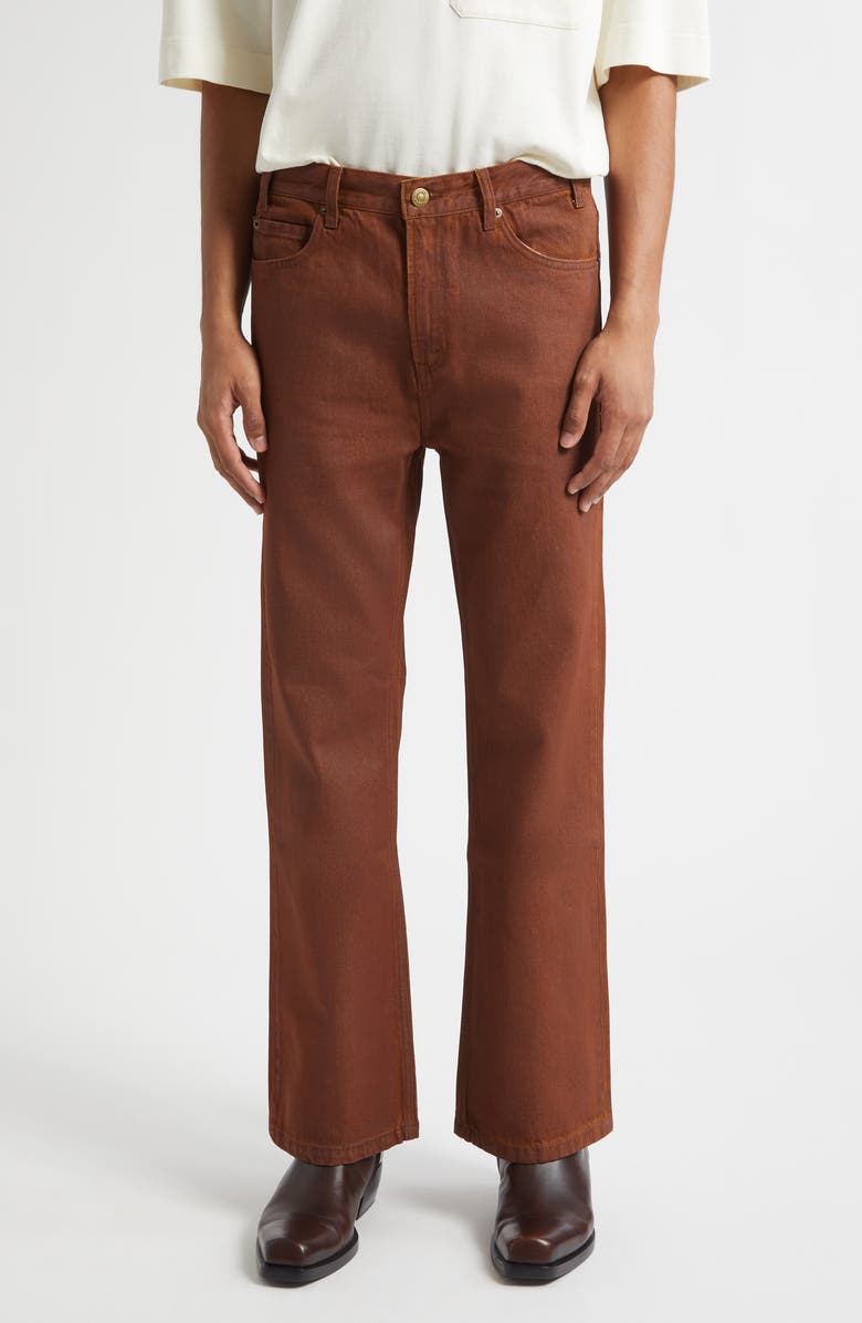 MIDNIGHT RODEO Texoma Waxed Denim Jeans, Main, color, Coated Brown