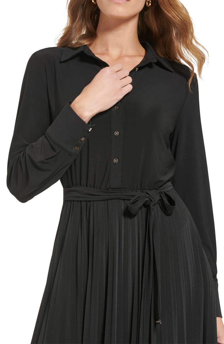Tommy Hilfiger Long Sleeve Pleated Shirtdress, Alternate, color,