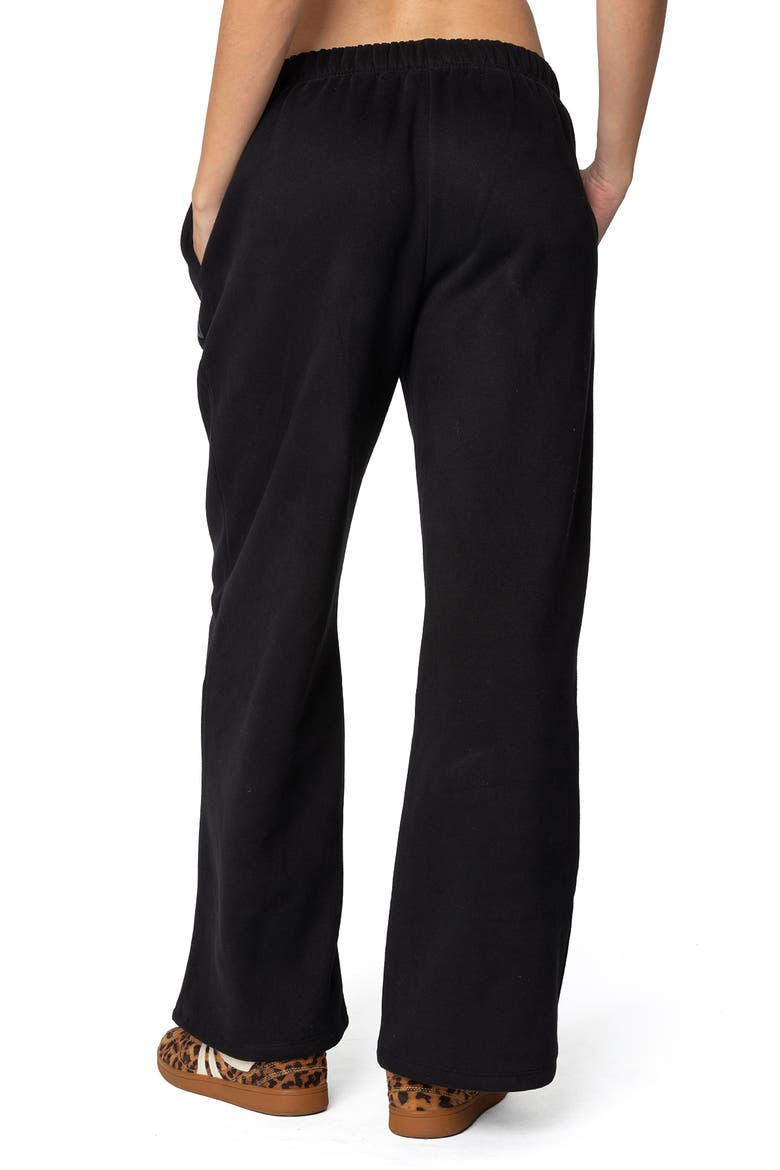LA Logo Wide Leg Sweatpants, Alternate, color, BLACK