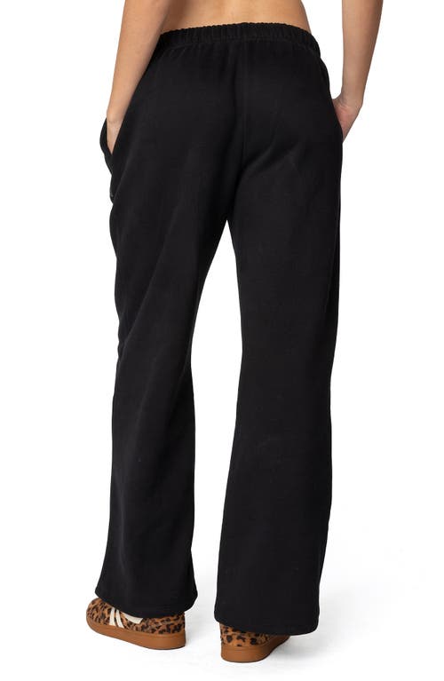 Shop Edikted La Logo Wide Leg Sweatpants In Black
