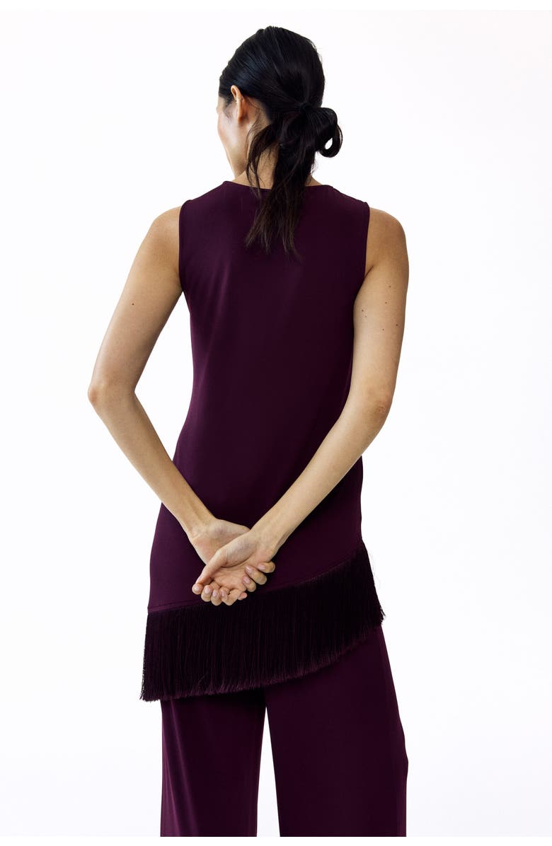 H&M Mama Asymmetric Fringe-trimmed Top, Alternate, color, Dark Plum Purple