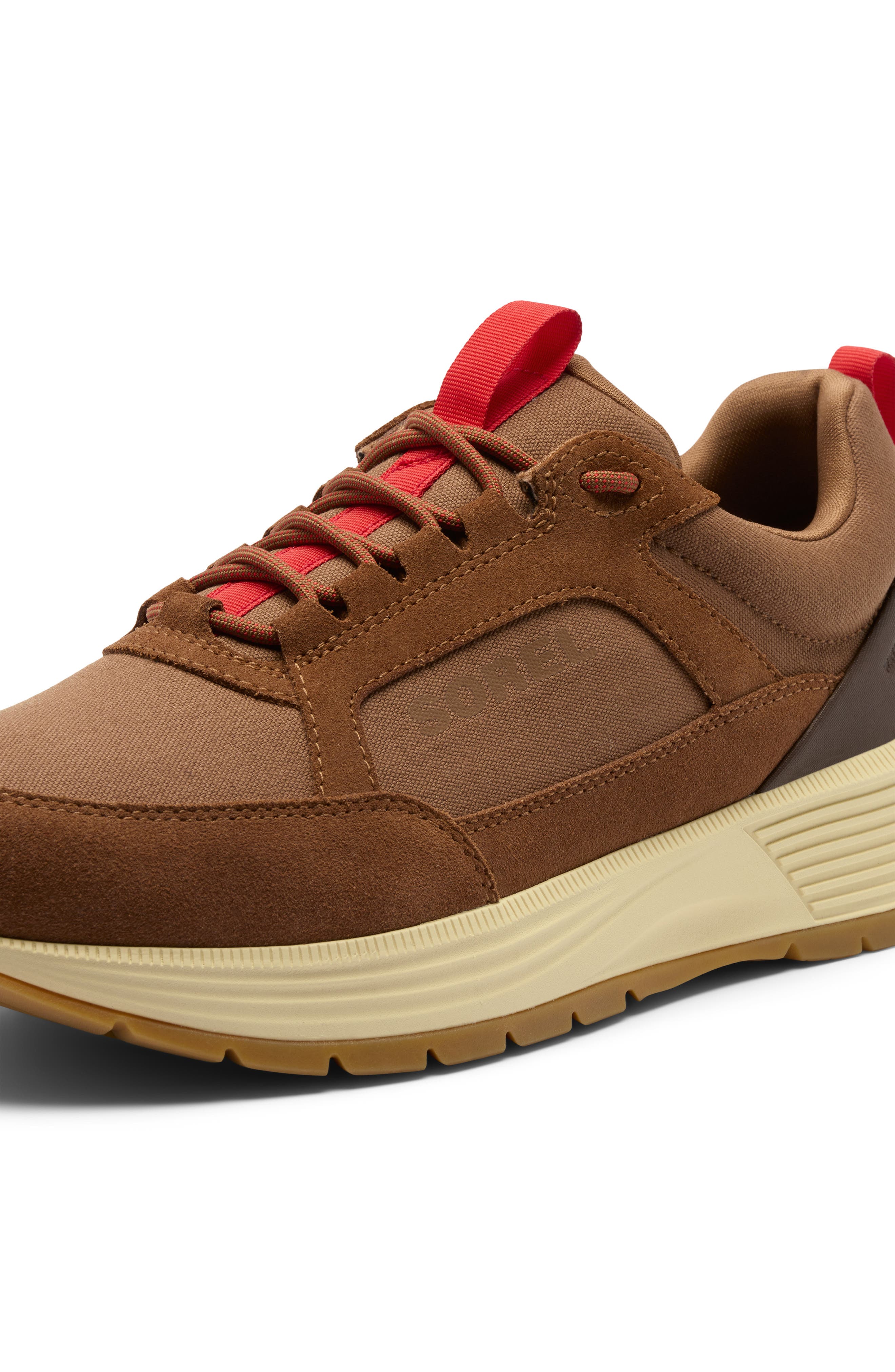 Outing SE Waterproof Sneaker, Alternate, color, VELVET TAN/ BRIGHT RED