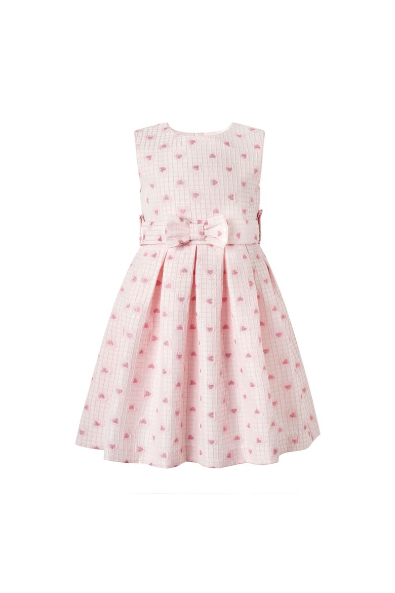 Heart Check Damask Dress, Main, color, Pink