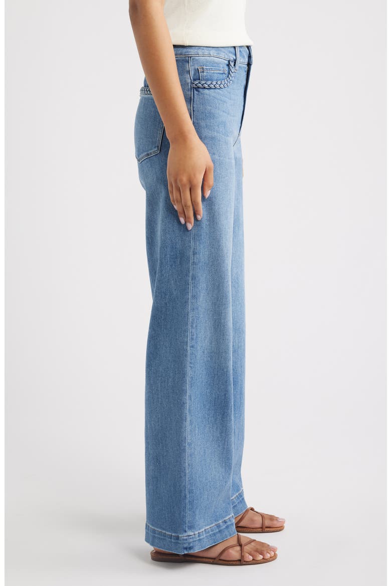 Anessa Braided Pocket High Waist Wide Leg Jeans, Alternate, color, ENCINO