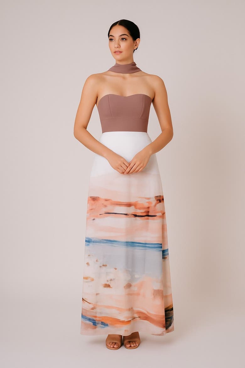 Bajareque Maxi Dress, Alternate, color, Brown