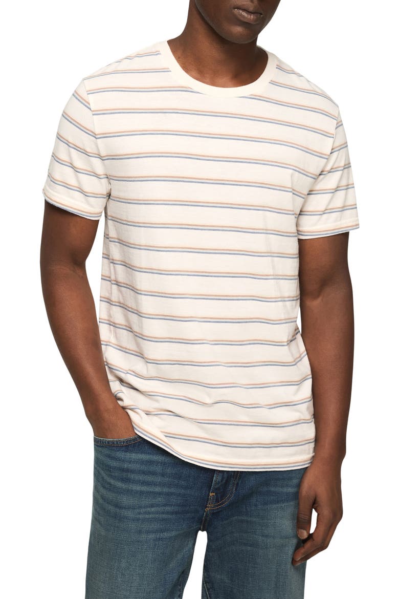 Stripe Crewneck T-Shirt, Main, color, GARDENIA MULTI