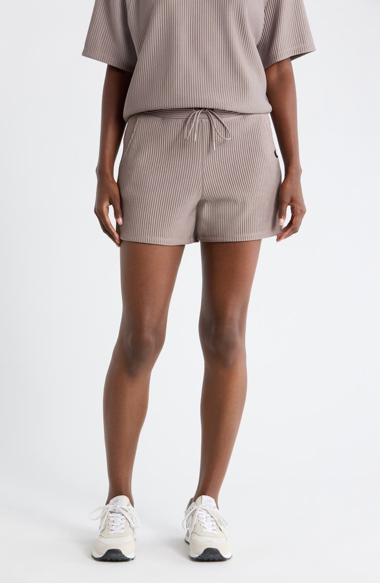 DKNY Mid-Rise Shorts, Main, color, Mushroom