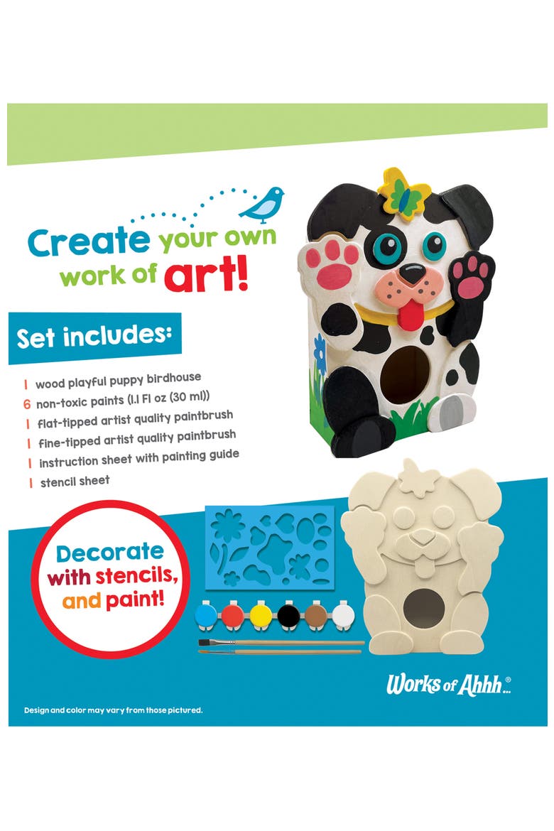 Playful Puppy Birdhouse Wood Craft Kit, Alternate, color, Multicolor