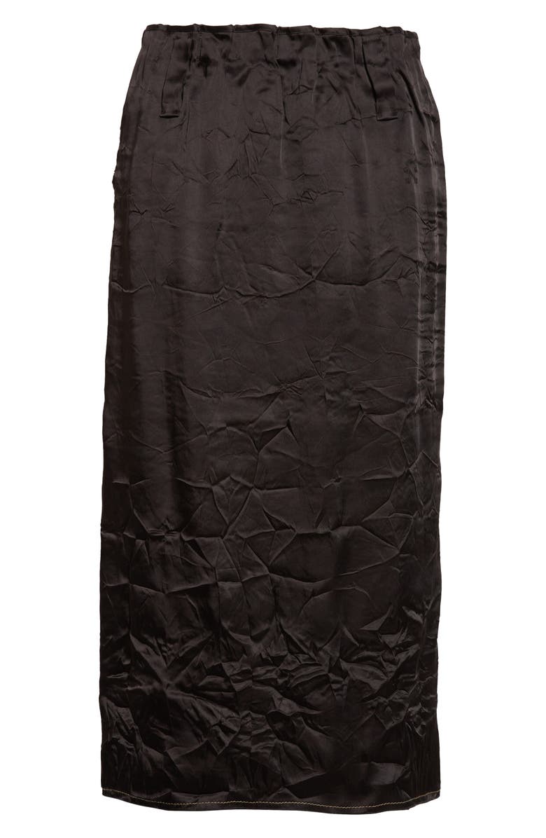 NACKIYÈ Crayon Crinkled Satin Pencil Skirt, Main, color, Noir
