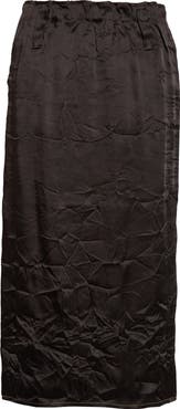 NACKIYÈ Crayon Crinkled Satin Pencil Skirt
