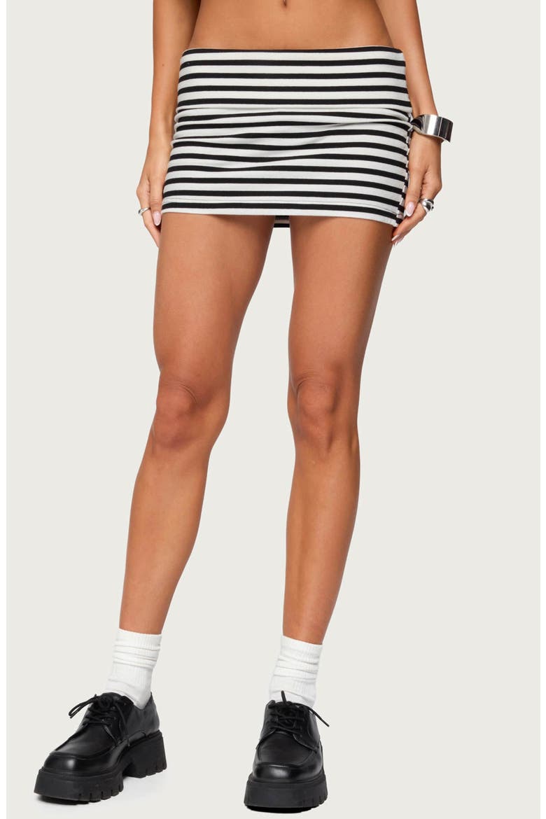 Rylan Foldover Miniskirt, Main, color, BLACK-AND-WHITE
