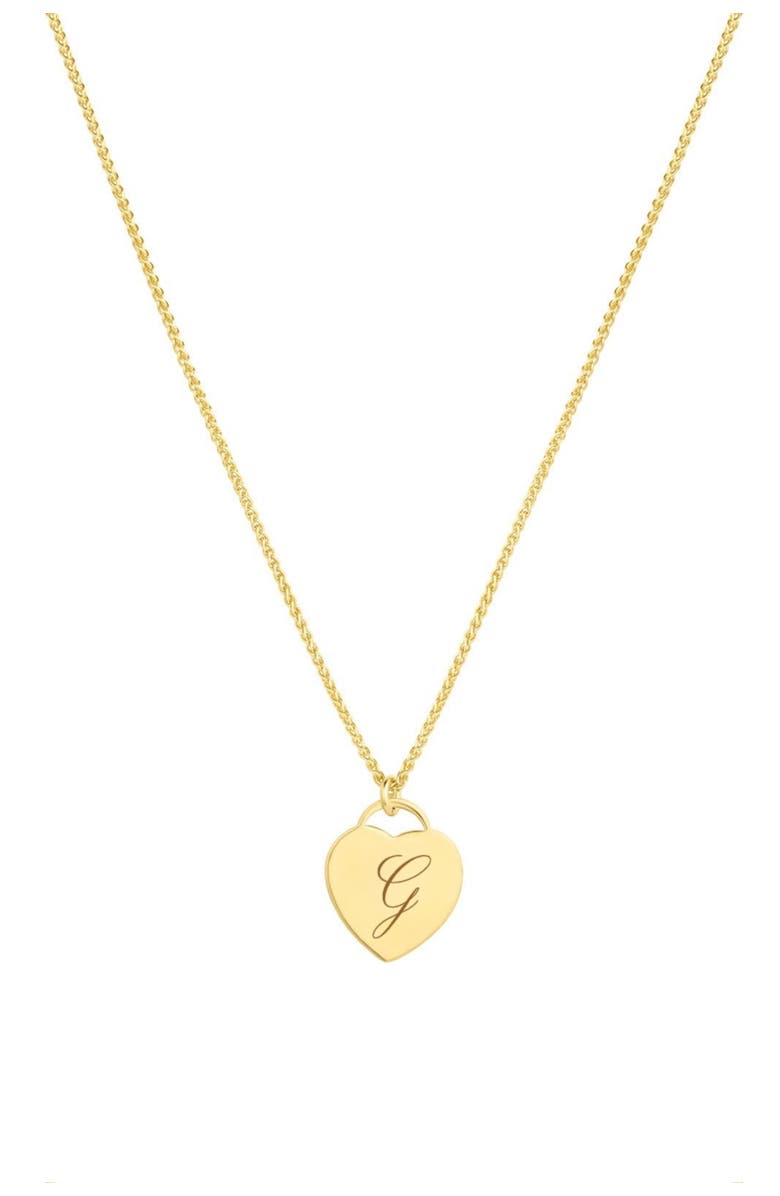 Set & Stones Alice Initial Heart Necklace, Main, color, Gold / G