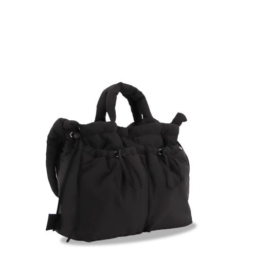 J World Puffy Convertible Tote With Adjustable Handles In Black