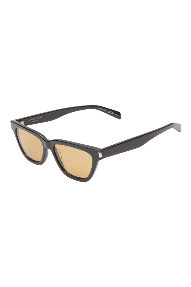 53mm Cat Eye Sunglasses, Alternate, color, BLACK BLACK YELLOW
