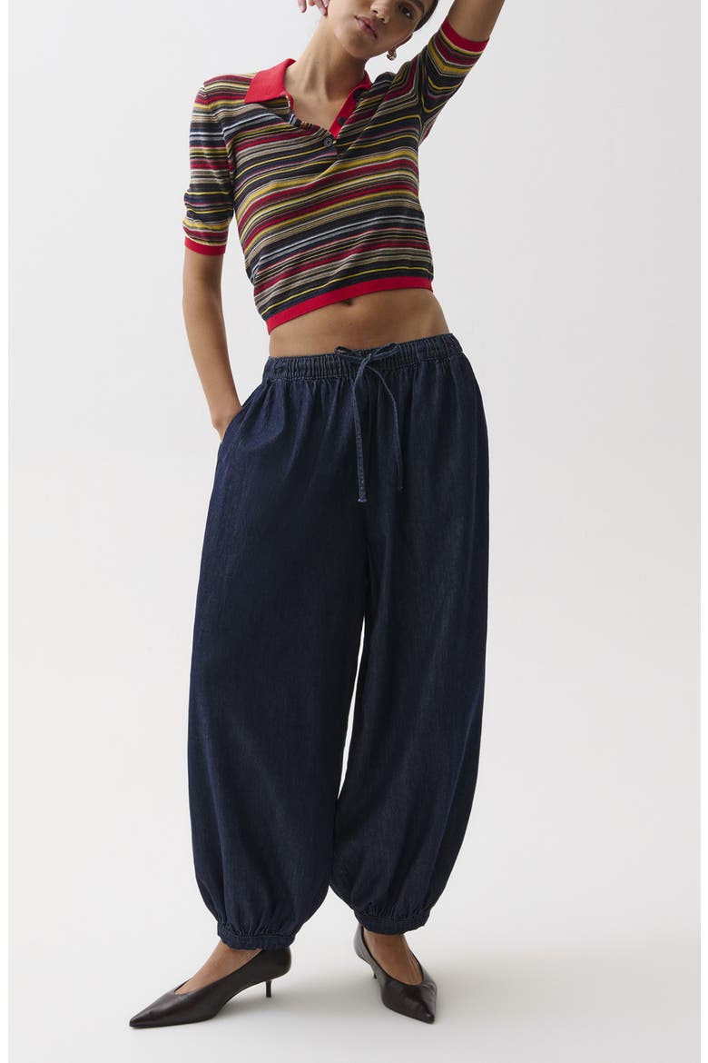 Freya Drawstring Waist Balloon Jeans, Alternate, color, CELESTE
